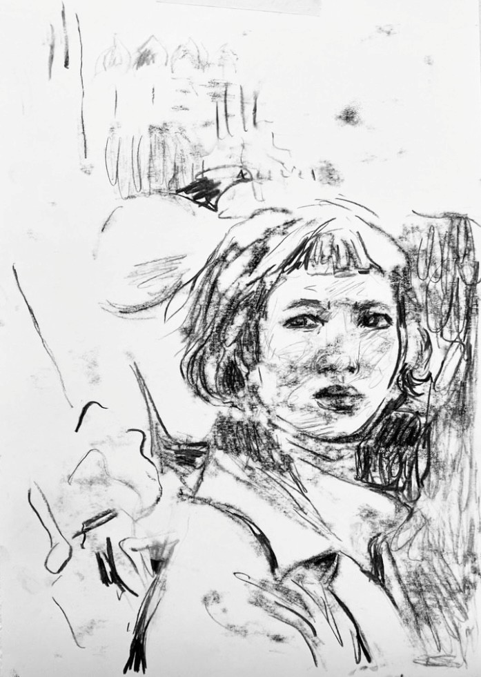 42 x 29,5 cm<br>Lino and charcoal on paper<br>monotype 2025